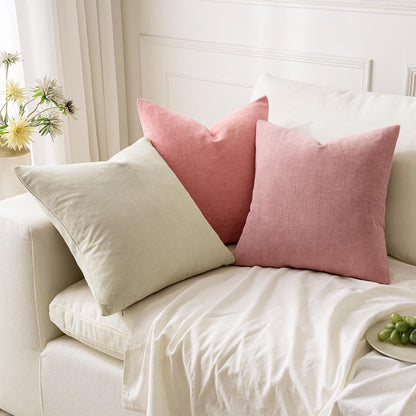 MIULEE Olive Green Couch Pillow Covers 18x18 Inch, Set of 2 Soft Chenille Decorative Square Throw Pillow Covers Farmhouse for Sofa Living Room Bed