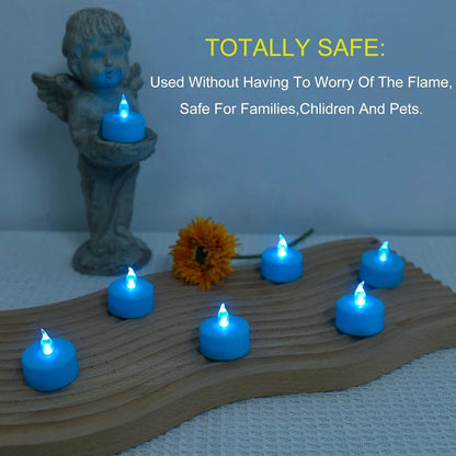Battery Operated LED Tea Lights: 24PACK Flameless Votive Candles Lamp Realistic and Bright Flickering Holiday Gift Long Lasting 200Hours for Seasonal & Festival Celebration Warm White