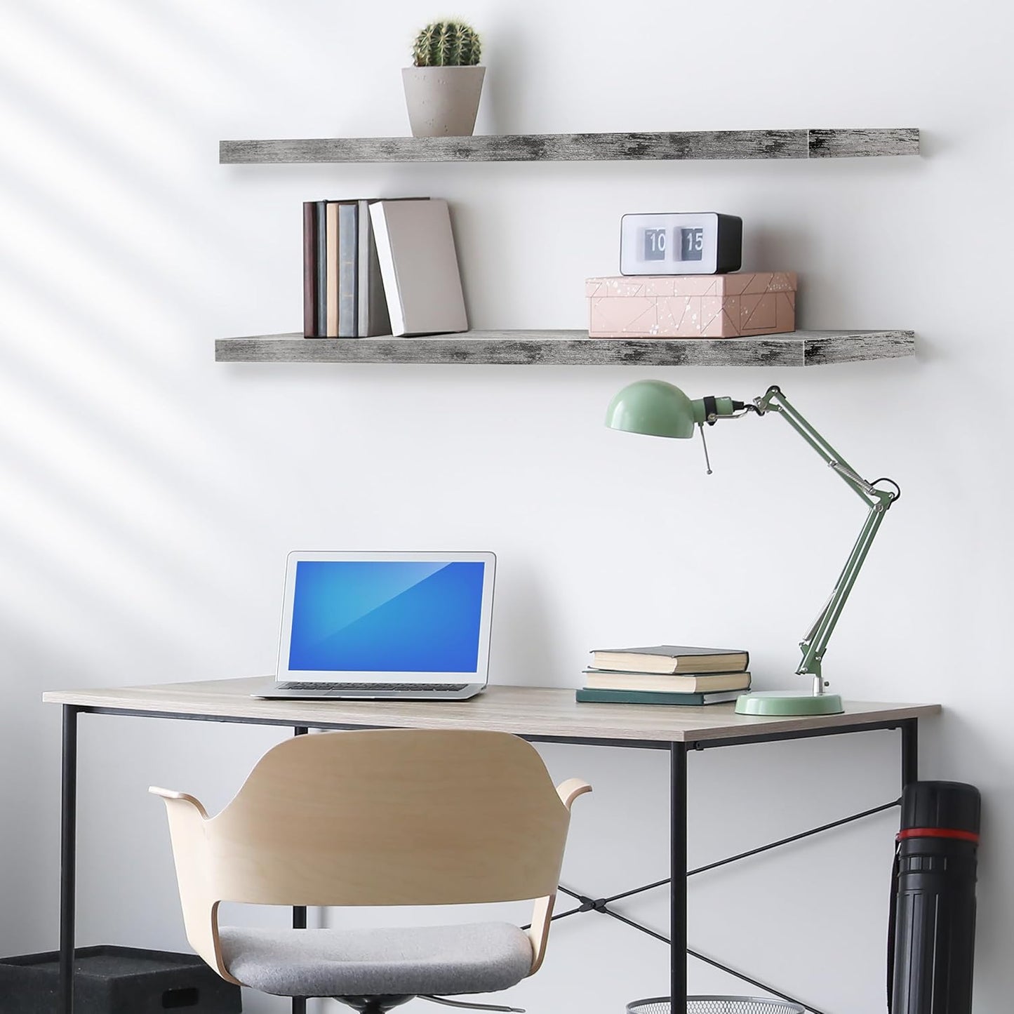Sorbus Floating Shelves for Wall - 48 Inch Long Bathroom Shelves, Wall Decor for Bedroom, Kitchen, Living Room & Book Storage - Mounted Floating Shelf with Invisible Brackets (Maple Wood, 2 Pack)
