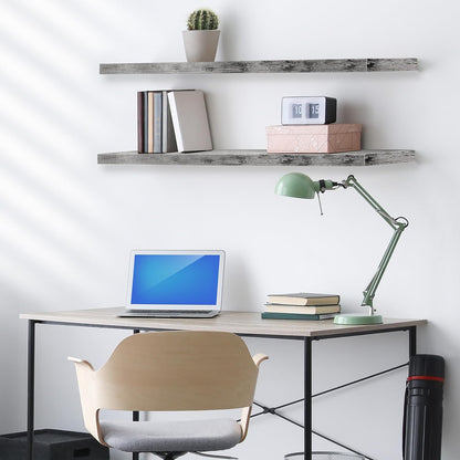 Sorbus Floating Shelves for Wall - 48 Inch Long Bathroom Shelves, Wall Decor for Bedroom, Kitchen, Living Room & Book Storage - Mounted Floating Shelf with Invisible Brackets (Maple Wood, 2 Pack)