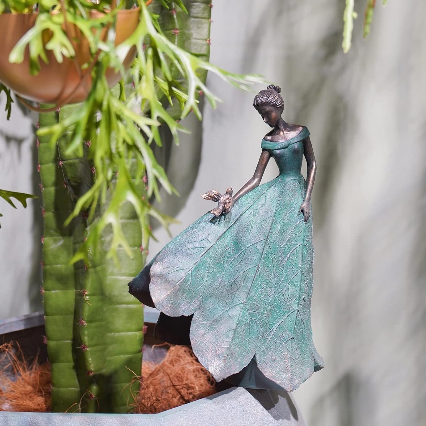 Guichifun Fairy Statue Collection Home Decoration - Leaf Angel Girls Resin Modern Table Decor for Living Room Office Sculpture Decor for Women Indoor Rustic Figurines Gift 5 x 3 x 7.5 Inch