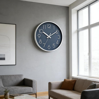 DAXSMY Wall Clock - 8 Inch Silent Non-Ticking Modern 3D Wall Clocks Battery Operated - Decorative Clock for Kitchen, Home Office, Bathroom, Bedroom(Rose Gold)