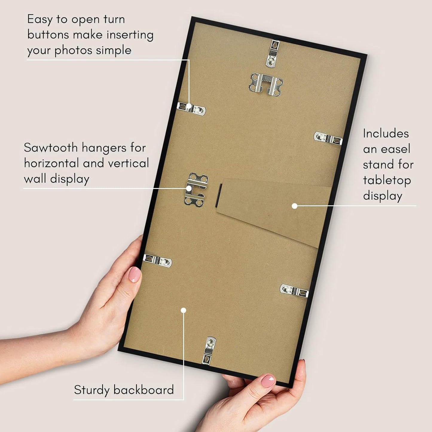 Americanflat 24x36 Poster Frame with Polished Plexiglass - Streamline Collection - Thin Border Picture Frame for Wall Display - Hanging Hardware Included - Black - Colors D