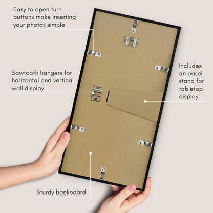 Americanflat 24x36 Poster Frame with Polished Plexiglass - Streamline Collection - Thin Border Picture Frame for Wall Display - Hanging Hardware Included - Black - Colors D