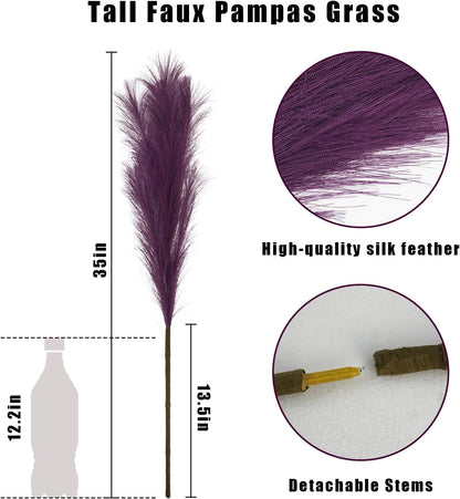 obbsie 50pcs Pink Faux Pampas Grass Decor, 21.6" Short Artificial Floral Branches Vase Filler Flower Arrangement for Home Wedding Boho Outdoor Decor