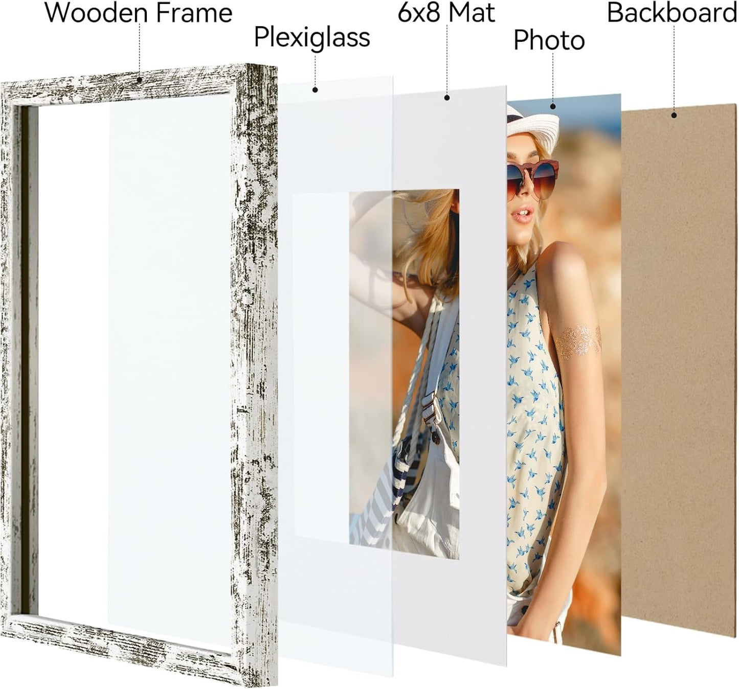 Vittanly 11x14 Picture Frame, Display Pictures 8x10 with Mat or 11x14 without Mat, Photo Frame for Wall Mounting, Black, 1 Pack - Colors B