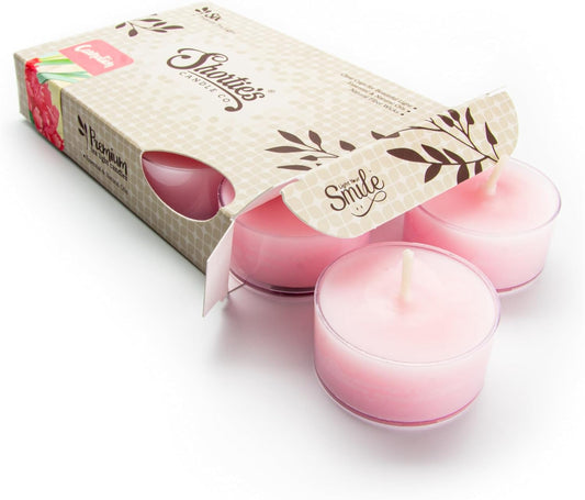 Pure English Lavender Premium Tealight Candles - Highly Scented with Essential & Natural Oils - 6 Purple Tea Lights - Beautiful Candlelight - Made in the USA - Flower & Floral Collection
