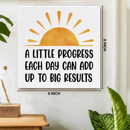Inspirational Farmhouse Canvas Print Wall Art Decor One Small Positive Thought in the Morning Can Change Your Whole Day Sign Painting Plaque Rustic Home Decoration (8 X 8 Inches, Framed)
