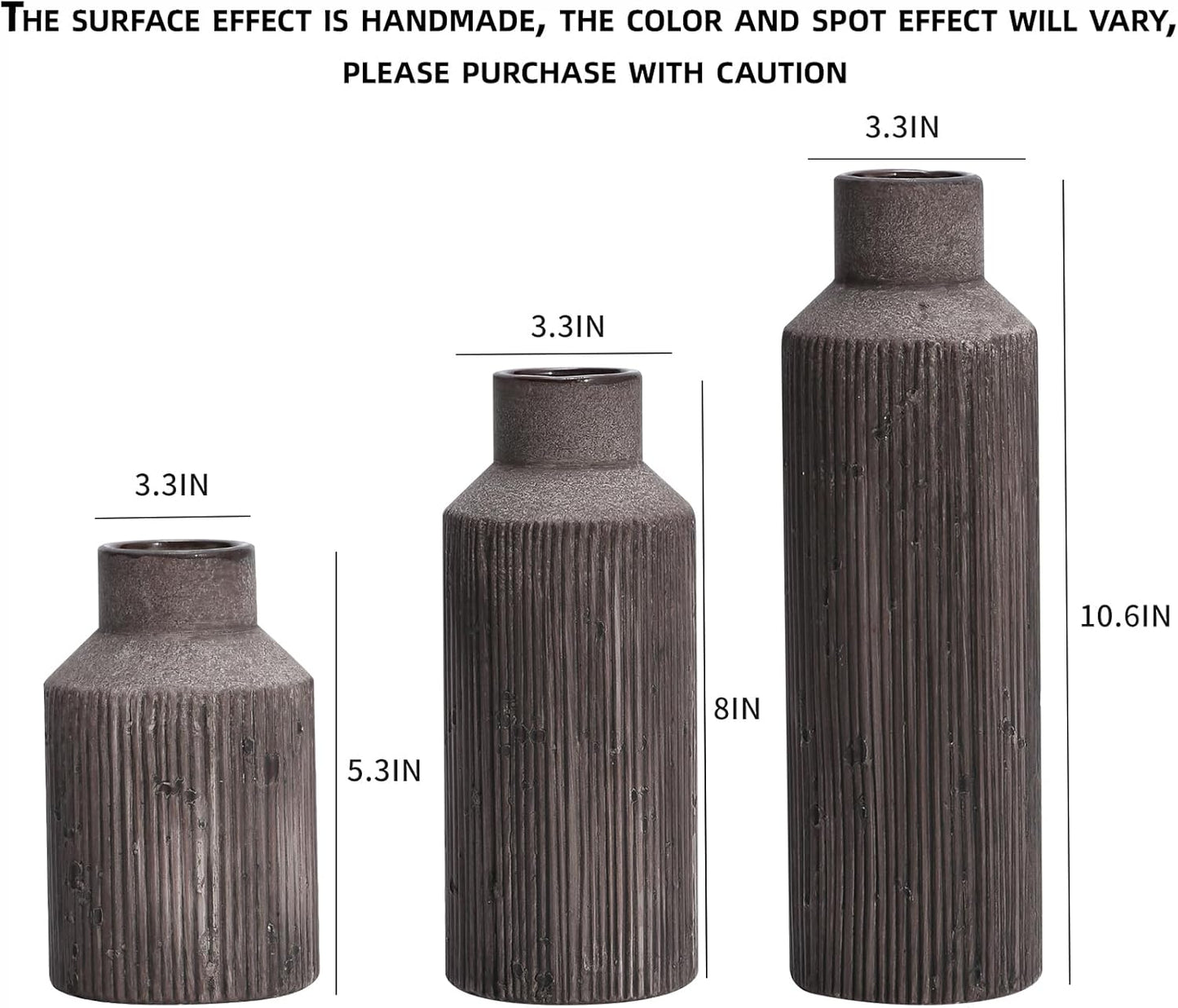 Rustic Vases for Home Decor. Ceramic Vase for Dining Table Decor. Terracotta Decorative Vase 6.1IN. ZSHLXM