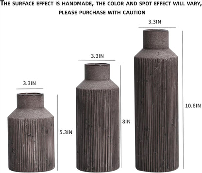 Rustic Vases for Home Decor. Ceramic Vase for Dining Table Decor. Terracotta Decorative Vase 6.1IN. ZSHLXM