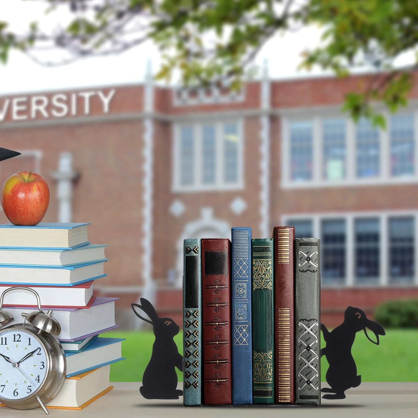 Geelin Peeping Cat Metal Bookends Set of 2 Cute Book Ends for Shelves Decorative Bookshelf Home Office Desk Bookshelf Decor Gift for Cat Lovers and Reading Enthusiasts