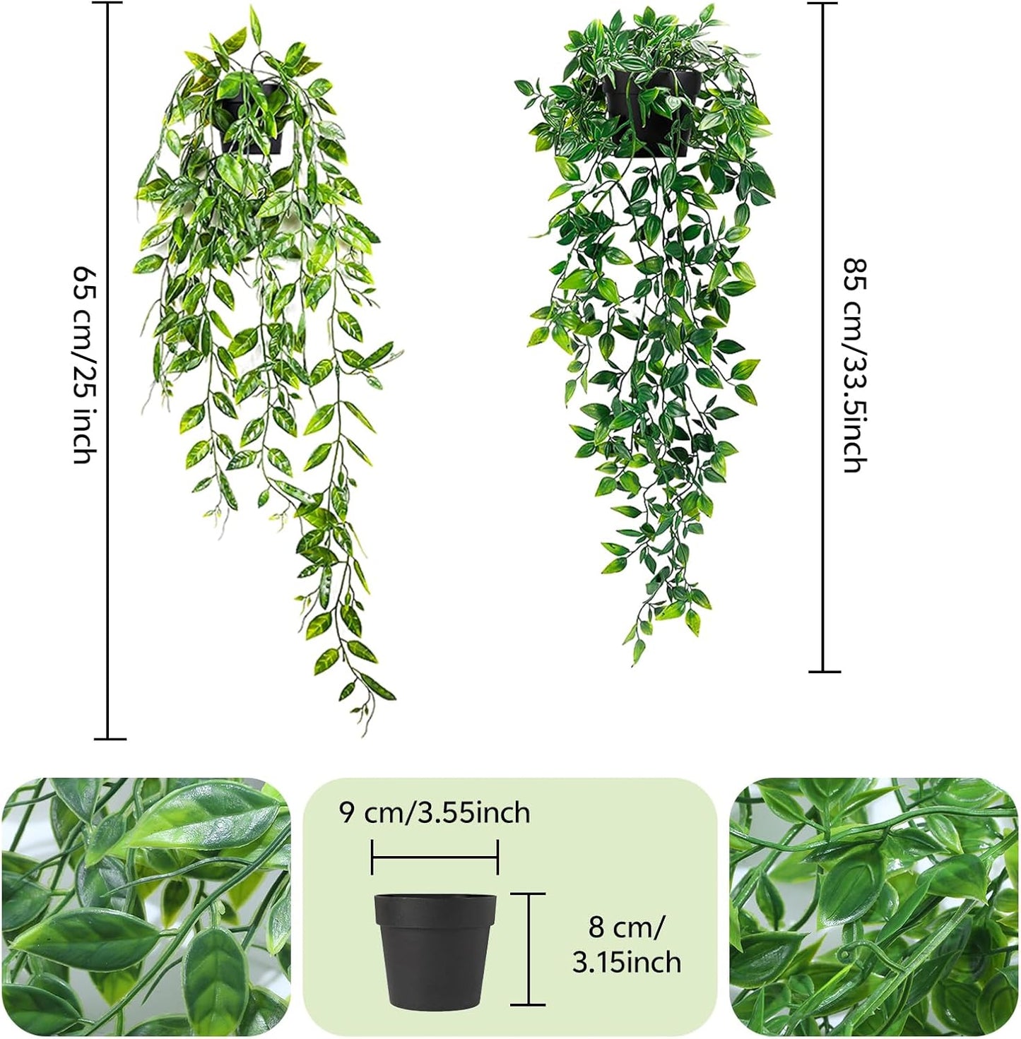Clearain 1pcs Fake Hanging Plants, Artificial Small Potted Plants, Mini Faux Succulent Plant for Indoor Outdoor Aesthetic Office Living Room Shelf Home Decor (Eucalyptus leaves-1pcs)