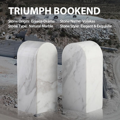 Koville African Natural Marble Bookends for Shelves, Non-Slip Book Ends, 13LBS Ultra Heavy Duty Marble Book Holder Organizer, Apartment Decor for Movies/CD/Video Games(Namib Fantasy)