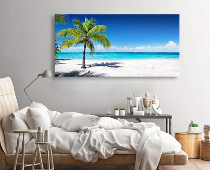 Baisuart S02250 Canvas Prints Wall Art Beach Sunset Ocean Waves Nature Pictures Stretched Canvas Wooden Framed for living Room Bedroom and Office