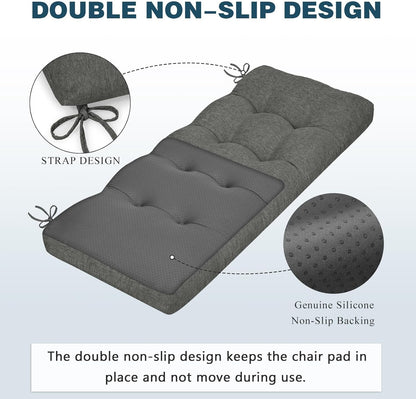 baibu 36 Inch Memory Foam Bench Cushion, Dual-Layer Patent Design Non-Slip Indoor Bench Cushion with Ties, 36x15x3Inch, Beige