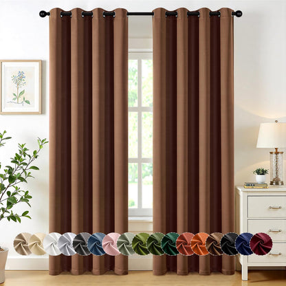 MIULEE Blackout Curtains for Bedroom Living Room 2 Panels, Thermal Insulated Room Darkening Drapes Grommet Noise Reducing Light Blocking Window Treatments 63 Inches Long 40x63 Inch Black - Colors A