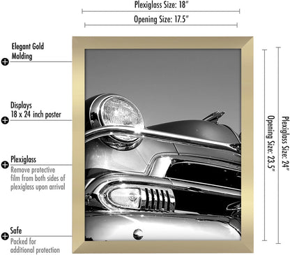 Americanflat 16x20 Picture Frame with Polished Plexiglass - Black Picture Frame - Wide Photo Frames Made of Engineered Wood for Vertical or Horizontal Wall Display - Epic Collection - Black - Colors B
