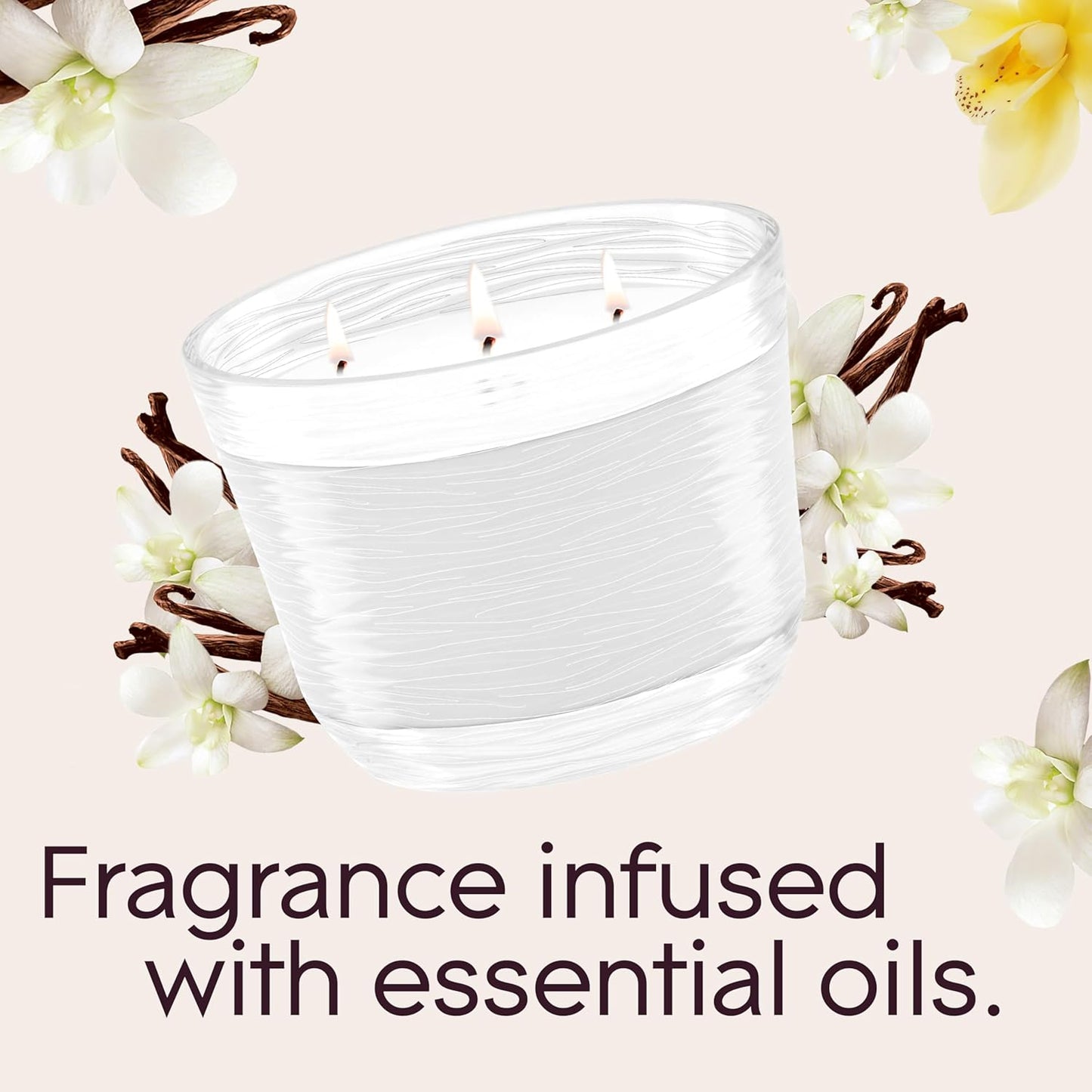 Glade 3-Wick Scented Candle Jar, Apple Cinnamon, Air Freshener Infused with Essential Oils, 6.8 Oz, 3 Count
