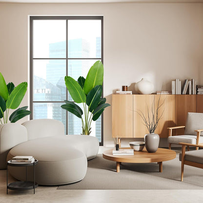 Artificial Bird of Paradise Plant 5.2Ft Fake Tropical Palm Tree with 10Trunks Faux Banana Leaf Trees in Pot for Home Indoor Outdoor Office Modern Decor Housewarming Gift（1Pcs）