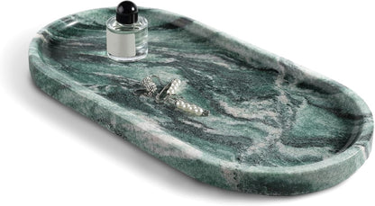 Koville Italian Travertine Tray, 12"x6" Vanity Decorative Marble Tray for Countertop, Catchall Tray for Perfume, Candles, Jewelry Dish Tray