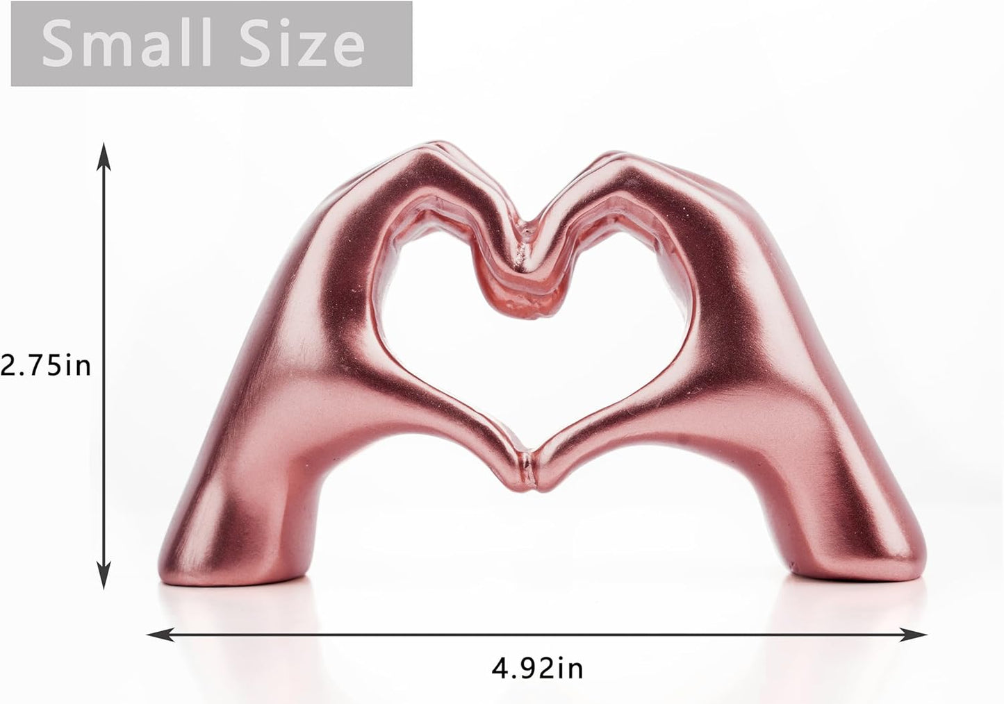 Small Heart Hands Sculpture Decor for Living Room Bedroom Bookshelf Coffe Table and Office Display, Love Finger Statue Modern Aesthetic Home Decor, Unique Gift for Wedding Christmas Birthday (Gold)