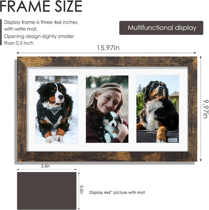 DUENPY 14x26 Collage Picture Frame 4x6 Collage Picture Frame Displays Twelve 4x6 inch Photos Available Horizontal Wall Mounting Display and Vertical Black - Colors A