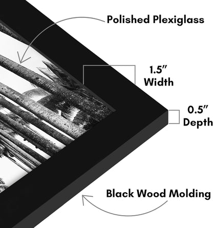 Americanflat 16x20 Picture Frame with Polished Plexiglass - Black Picture Frame - Wide Photo Frames Made of Engineered Wood for Vertical or Horizontal Wall Display - Epic Collection - Black - Colors C