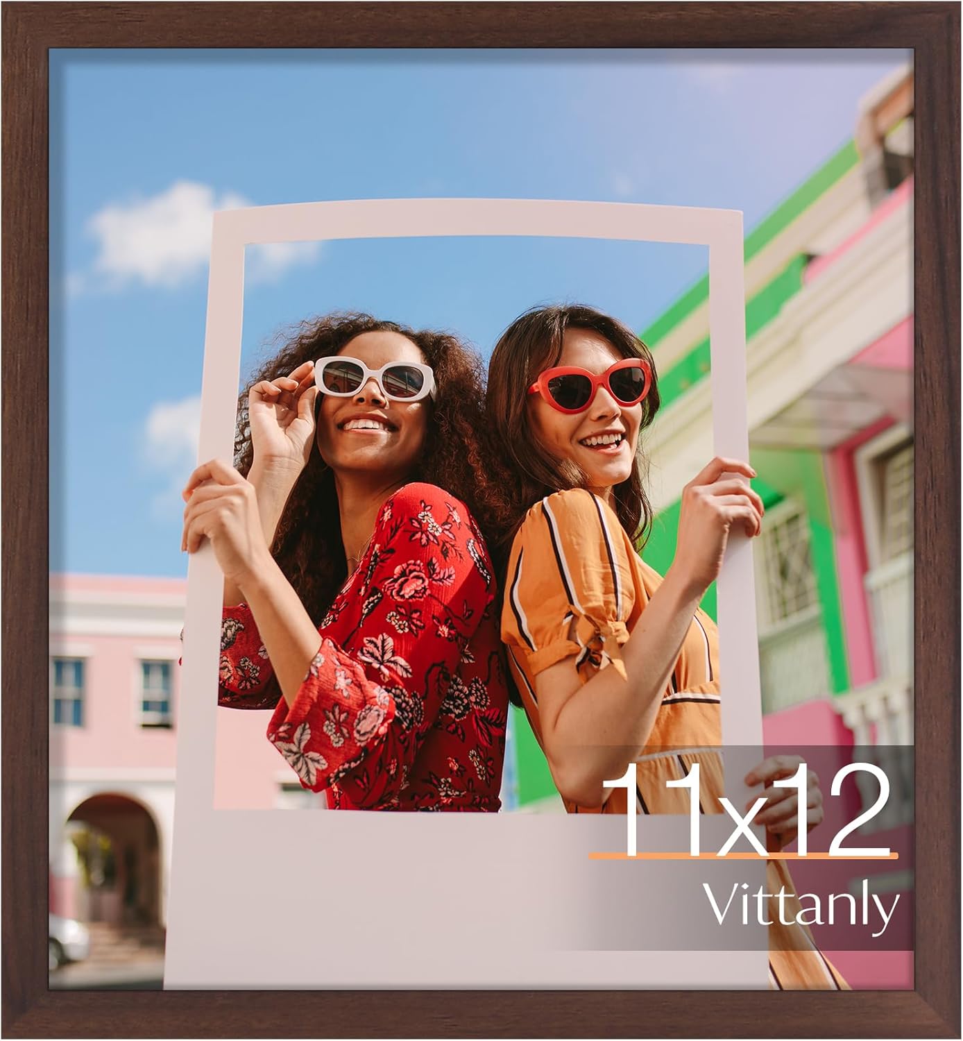 Vittanly 11x14 Picture Frame, Display Pictures 8x10 with Mat or 11x14 without Mat, Photo Frame for Wall Mounting, Black, 1 Pack - Colors B