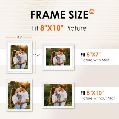 FIXSMITH 10 Pack Picture Frames Collage Wall Decor for Mounting or Tabletop Display, Gallery Wall Frame Set with Two 8x10 Black Frames, Four 5x7 Frames and Four 4x6 Frames, Multi-Pack Photo Frame Set