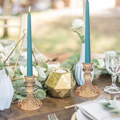 DARJEN Candlestick Holders Set,12Pcs 4" H Taper Candle Holders Bulk, Clear Glass Candle Holders for Wedding, Spring Party, Romantic Dinner, Festival & Windowsill Decor