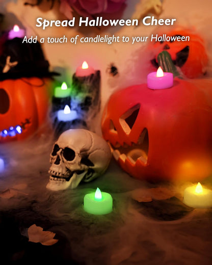 merrynights LED Candles, Tea Lights Candles Battery Operated Bulk, 50-Pack Long-Lasting 200 Hours Flameless Tealight Candles, Realistic Tea Lights for Christmas Halloween Wedding, 1.5'' D X 1.25'' H