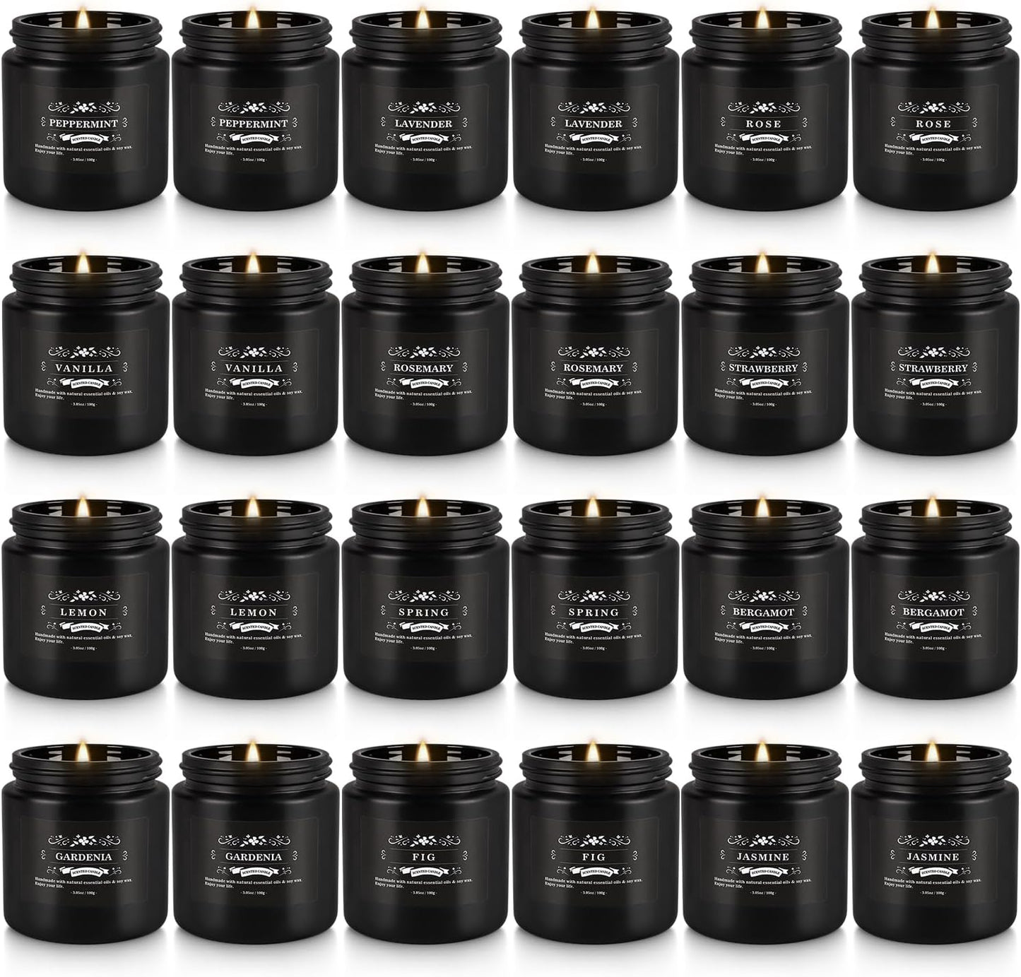Howemon 24 Pack Scented Candles Set for Home, Relaxing Stress Relief, Aromatherapy - Natural Soy Wax and Fragrance - Gifts for Women, Mom, Best Friend, Wife, Birthday