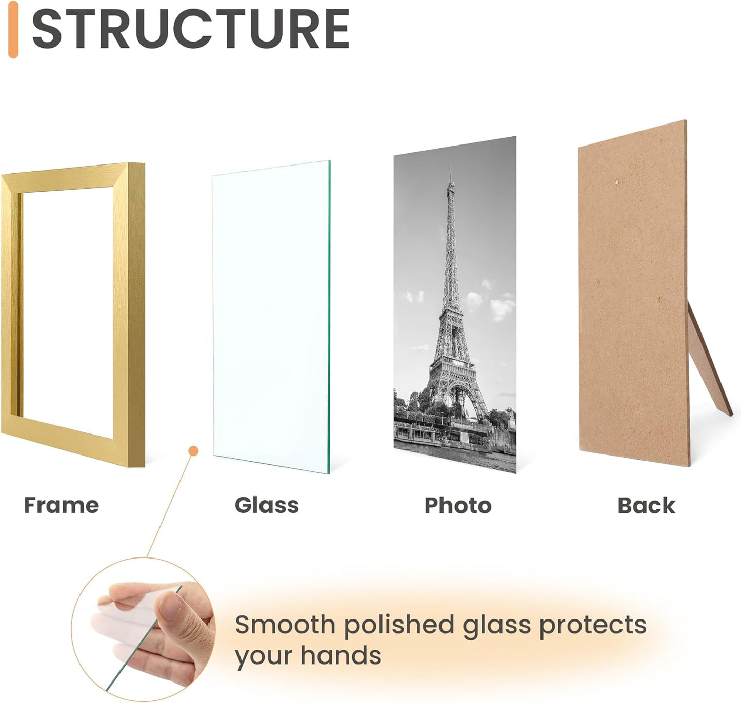 upsimples Certificate Frame with High Definition Glass, 8.5 by 11 Picture Diploma Document Frames for Wall and Tabletop, Black 5 Pack