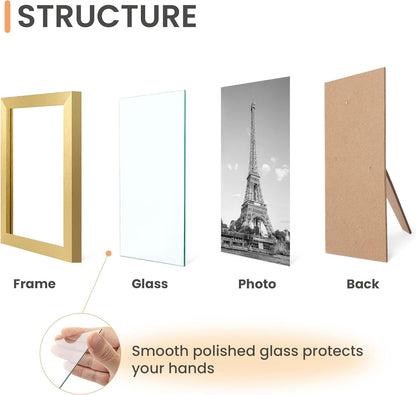 upsimples Certificate Frame with High Definition Glass, 8.5 by 11 Picture Diploma Document Frames for Wall and Tabletop, Black 5 Pack