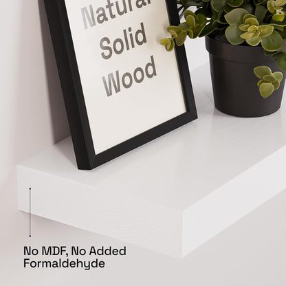 BAOBAB WORKSHOP Wood Floating Shelves for Wall Mounted, 16 inch Walnut Floating Shelf for Bathroom, Solid Wooden Wall Shelves for Kitchen Bedroom Farmhouse, Walnut Finish, 16 x 6.7, Set of 2