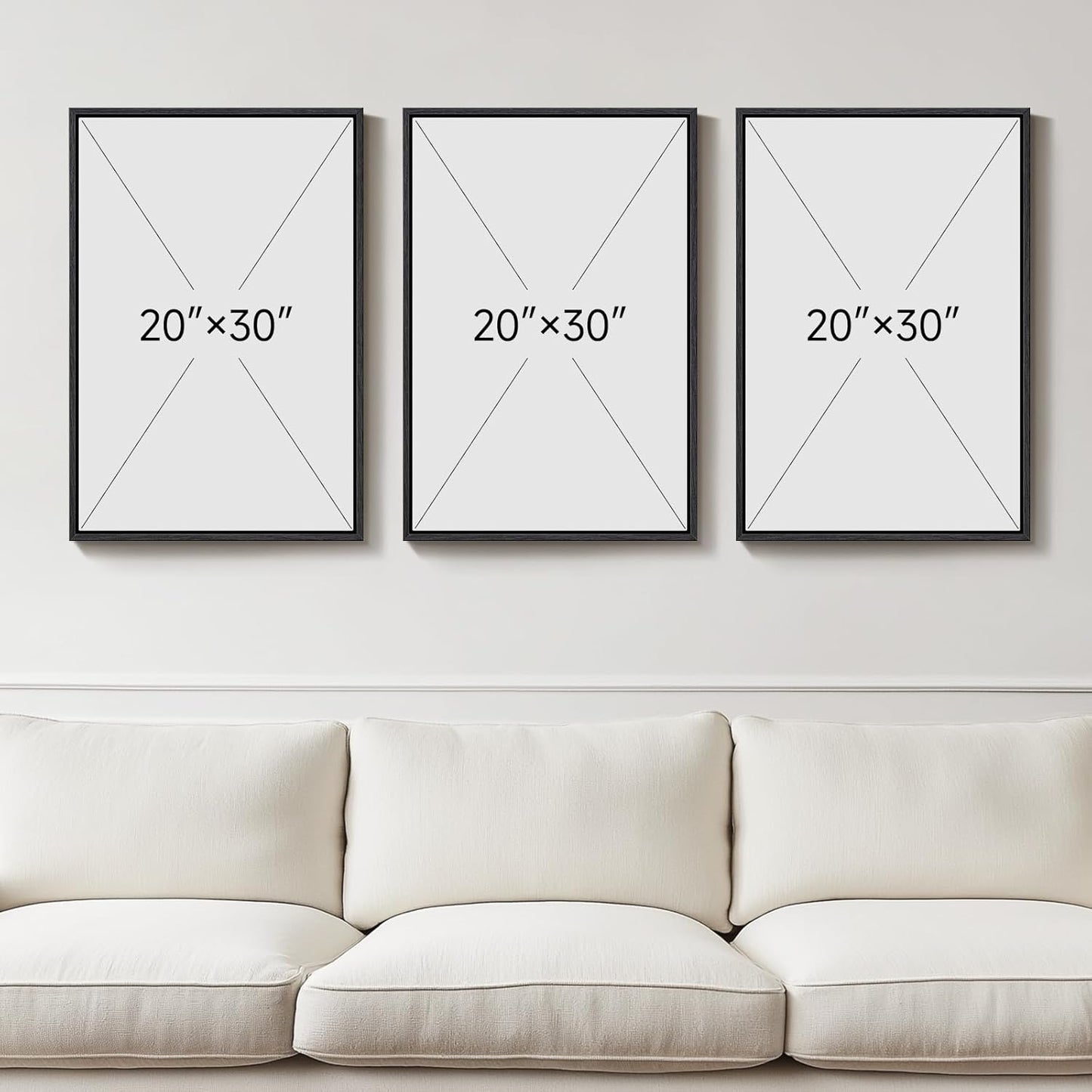 Large Framed Black and White Abstract Wall Art for Living Room, 3 Piece Big Modern Canvas Prints Paintings Artwork for Walls, Minimalist Abstract Art Pictures for Hallway, Office Wall Decor 24x36 In