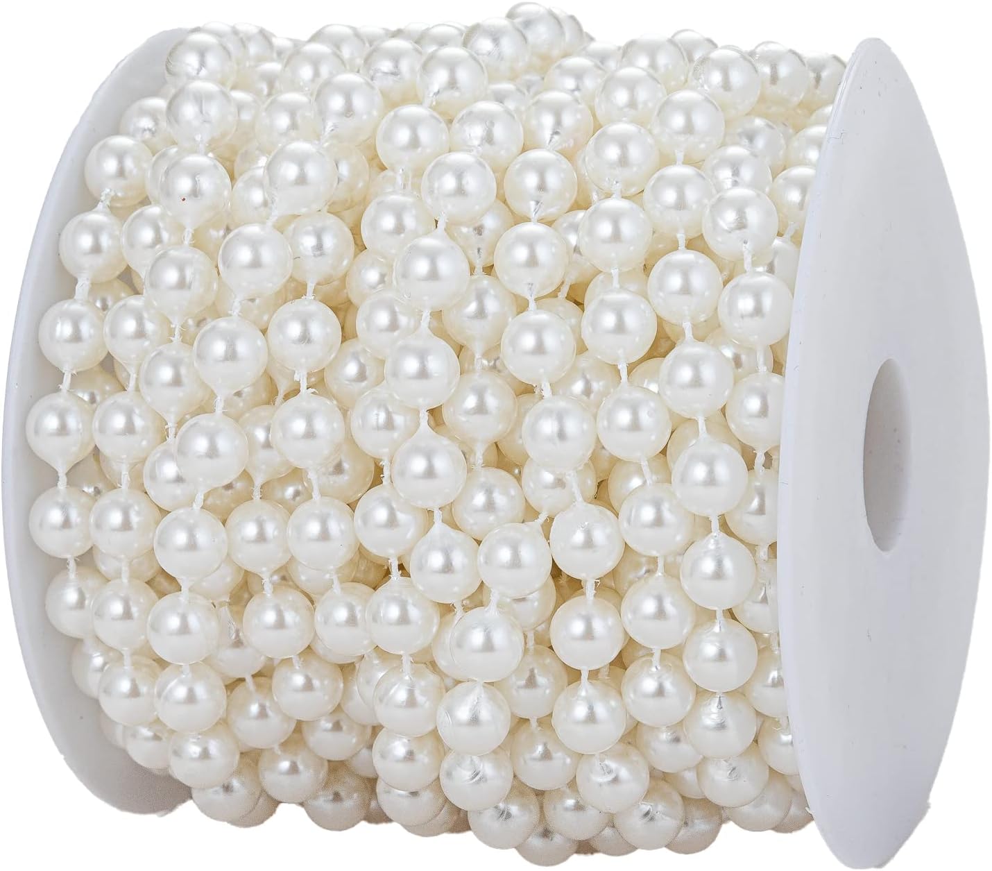 3mm Millet Beads Crafts Faux Pearl Beads Garland Pearl Bead Roll Strand of Pearls to Decorate Floral Centerpieces Wedding Party Favor Christmas Tree(33 Feet Ivory)