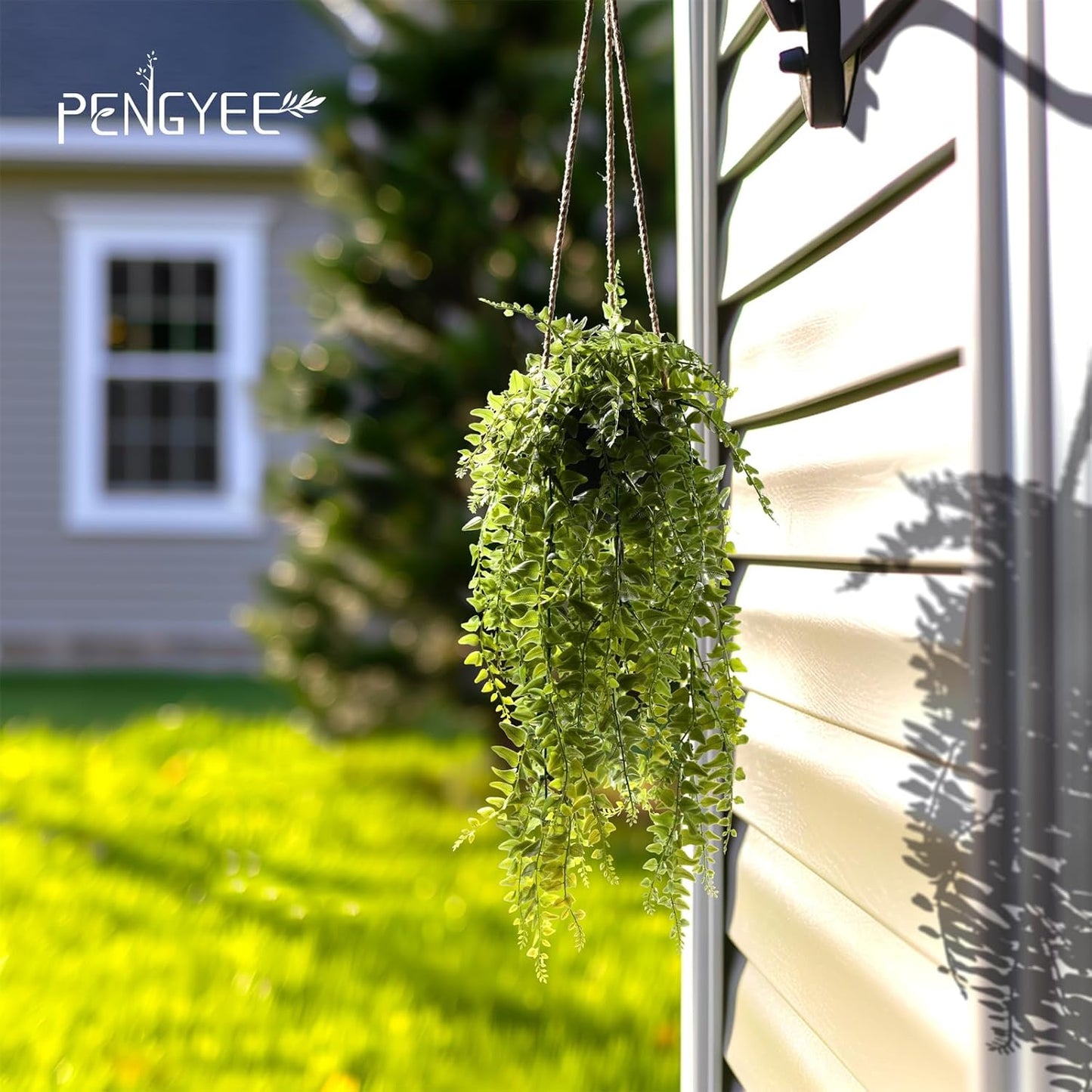 3 Packs Fake Hanging Plants with Black Pots, 20" Artificial Hanging Plants for Wall Decor, Fake Fern Plants Mandala Vine for Home Bathroom Bedroom Kitchen Office Room Decor