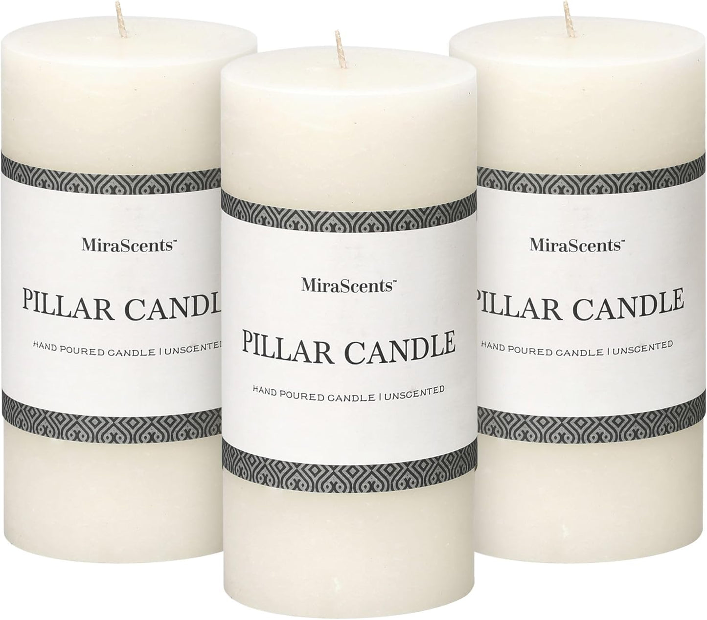 3x6 Inch Sage Green Pillar Candles Set of 3 - Unscented Spring, Long Clean Burning, Large Smokeless Dripless for Home Decor, Dinner Table, Bathroom, Rustic Decor