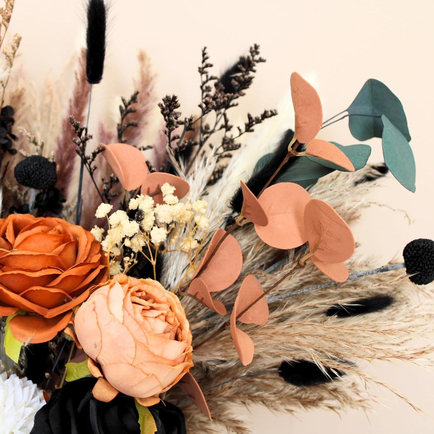 100pcs Artificial Flowers Arrangement With Vase Included, Dining Table Centerpiece Decorations, Fake Flowers in Vase, Dried Pampas Grass Floral Centerpieces, Coffee Table Decor, Centro de Mesa