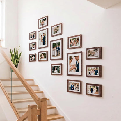 Fixwal Picture Frames Set, Gallery Wall Frame Set Picture Frames Collage 15 Pack for Wall or Tabletop with 8x10 5x7 4x6 Frames, Soft Earth Tones