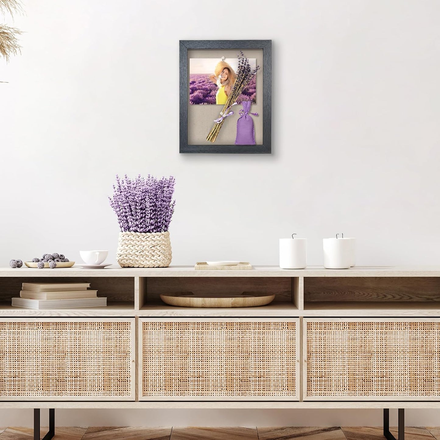 Americanflat Front Opening 11x14 Shadow Box Frame with Shatter-Resistant Glass - Silhouette Collection - Shadow Box Display Case for Tabletop and Wall Display - Black