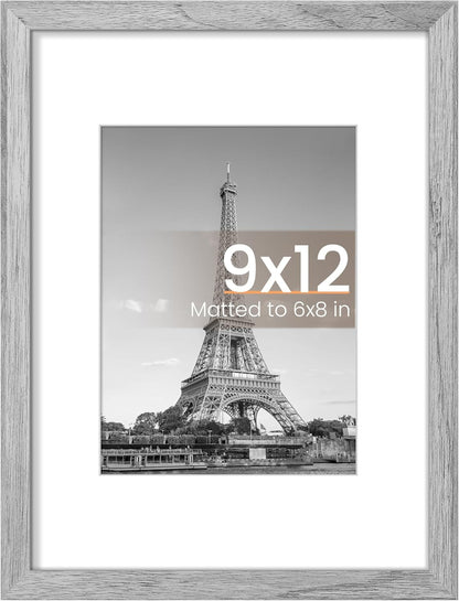 upsimples 8x10 Picture Frame, Display Pictures 5x7 with Mat or 8x10 Without Mat, Wall Hanging Photo Frame, Black, 1 Pack - Colors B