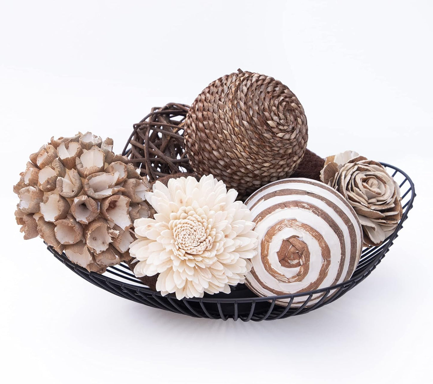 ANDALUCA Natural Tones Vase & Bowl Filler Decorative Balls (Natural Orbs)