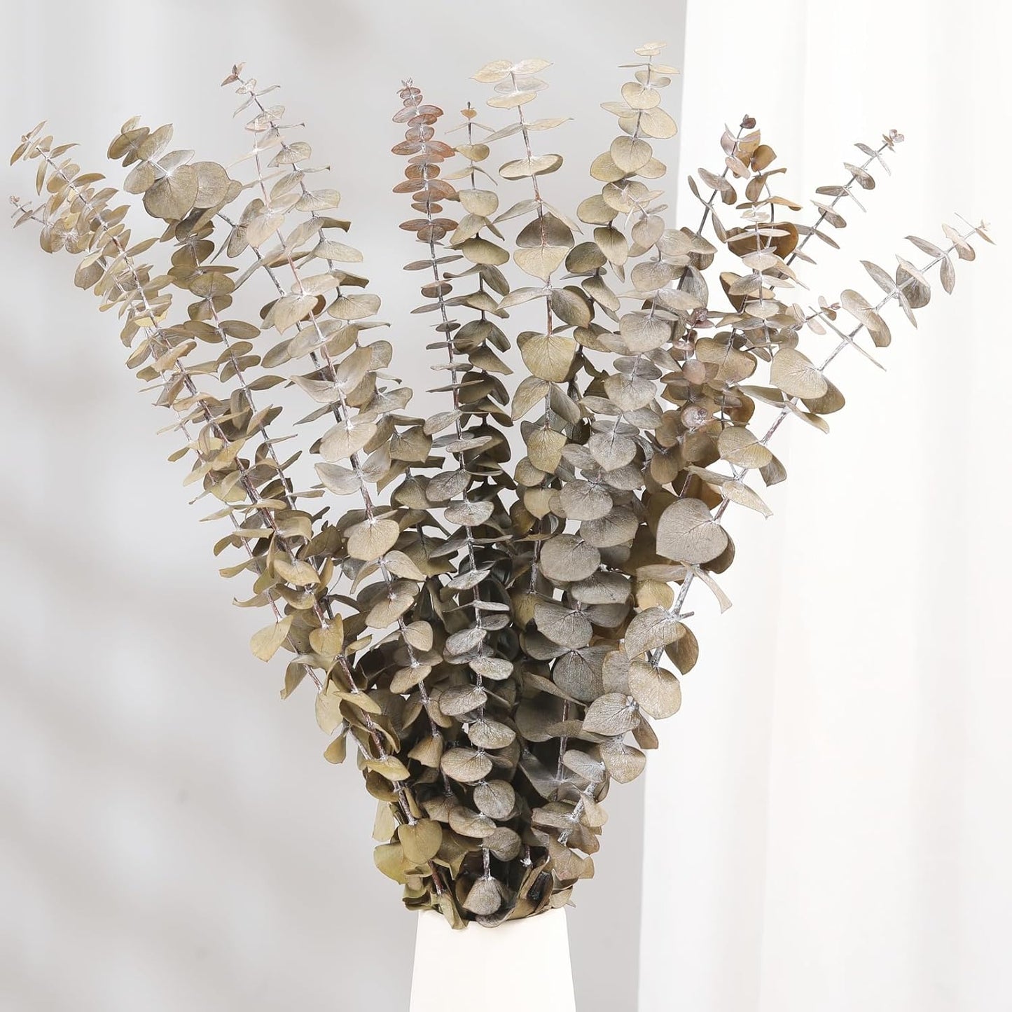 Tavkite 16 Pcs Dried Eucalyptus Stems, 17'' Natural Fresh Eucalyptus Leaves Branches Hanging for Shower, Preserved Real Plant Live Greenery for Home SPA Wall Bathroom Wedding Party Vase Decor