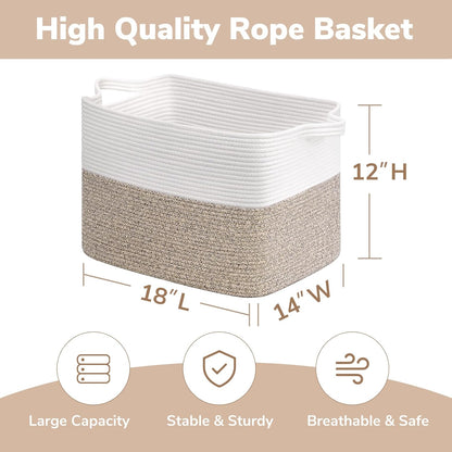 Goodpick Cube Storage Bins - Towel, Book, Cloth, Shoes, Closet Shelf Woven Baskets for Office, Baby Laundry, Toys, 13''x10''x9''