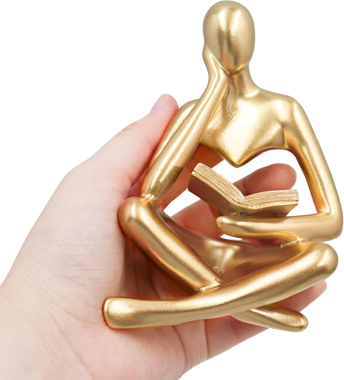 Jinkoozz Reading Women Statue, Thinker Sculptures, Abstract Art Ornament, Modern Aesthetic Figurine Decoration, Suitable for Home Living Room Bedroom Office Shelf Table Desk Bookshelf Decor