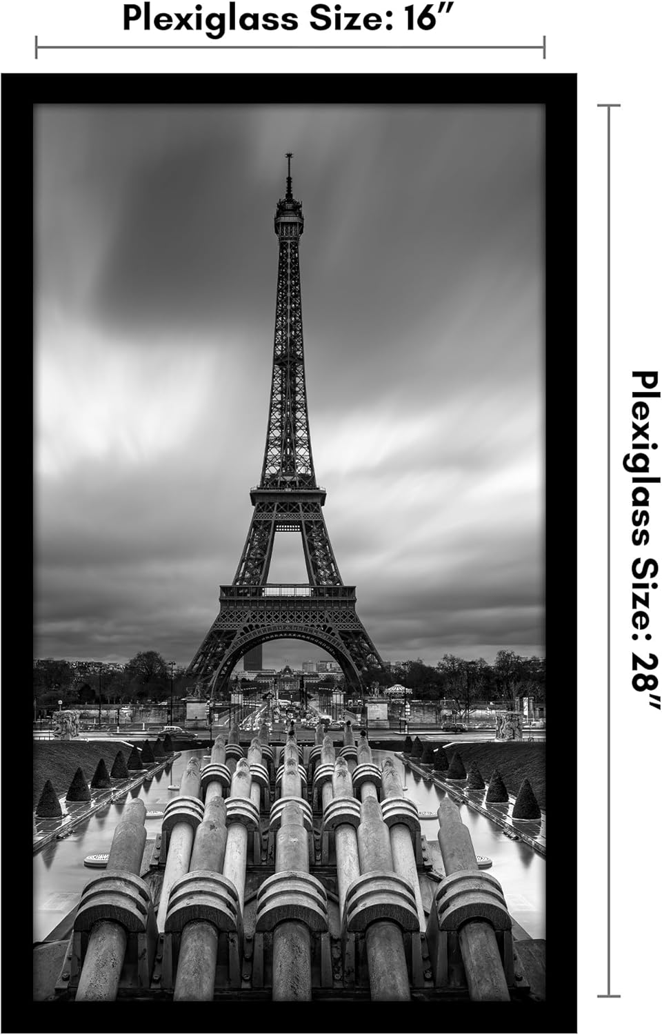 Americanflat 16x20 Picture Frame with Polished Plexiglass - Black Picture Frame - Wide Photo Frames Made of Engineered Wood for Vertical or Horizontal Wall Display - Epic Collection - Black - Colors B