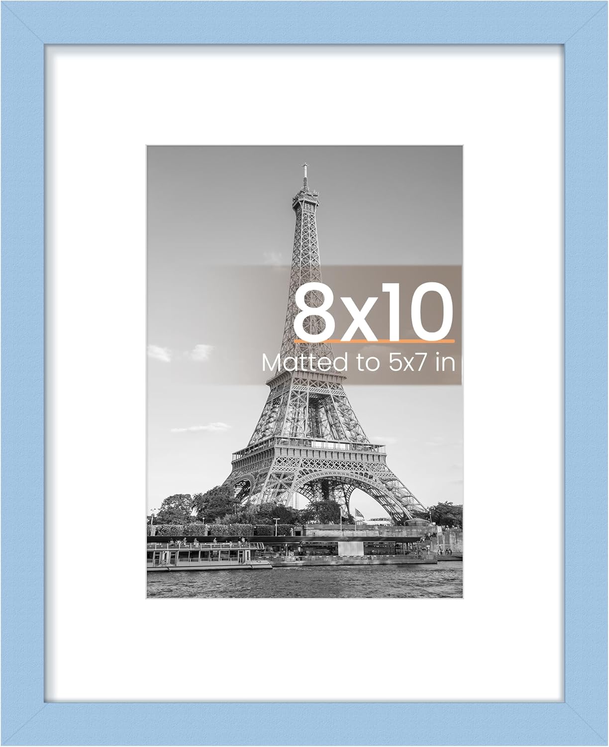upsimples 8x10 Picture Frame, Display Pictures 5x7 with Mat or 8x10 Without Mat, Wall Hanging Photo Frame, Black, 1 Pack - Colors B