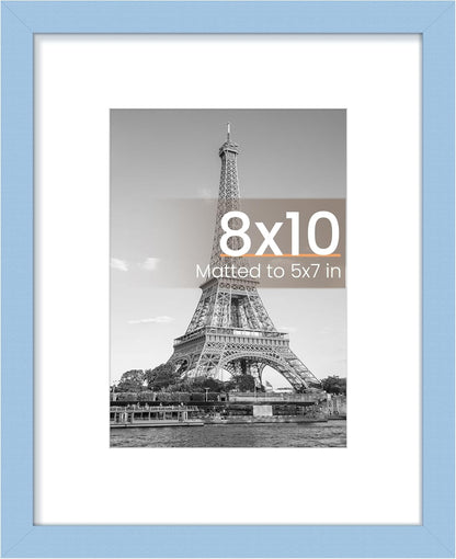 upsimples 8x10 Picture Frame, Display Pictures 5x7 with Mat or 8x10 Without Mat, Wall Hanging Photo Frame, Black, 1 Pack - Colors B